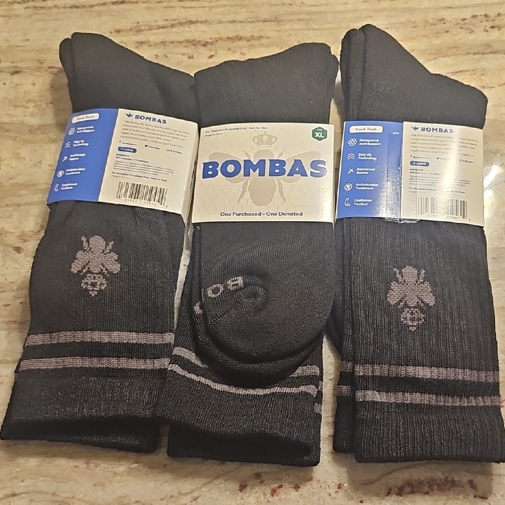 Bombas Men's MEDIUM  Casual Socks (5pair Bundle)
